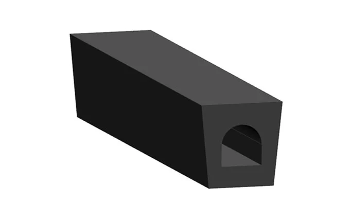 Defensa de goma tipo trapezoidal